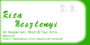 rita meszlenyi business card